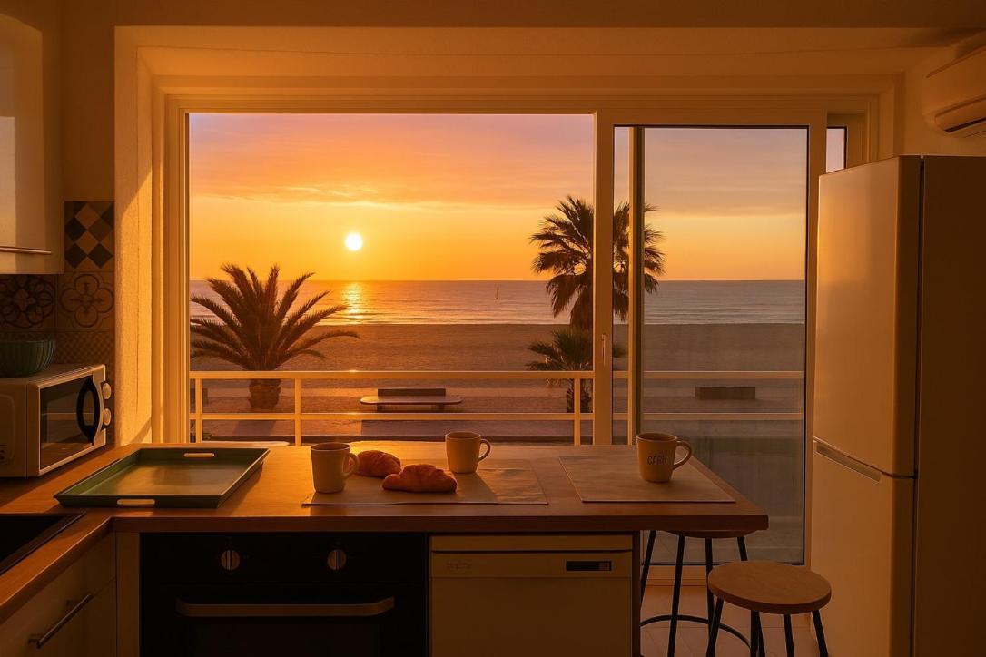 "Plage" Splendide Vue Mer Depuis La Chambre Et Le Salon Cuisine, 20M De La Plage! Canet-en-Roussillon Zewnętrze zdjęcie
